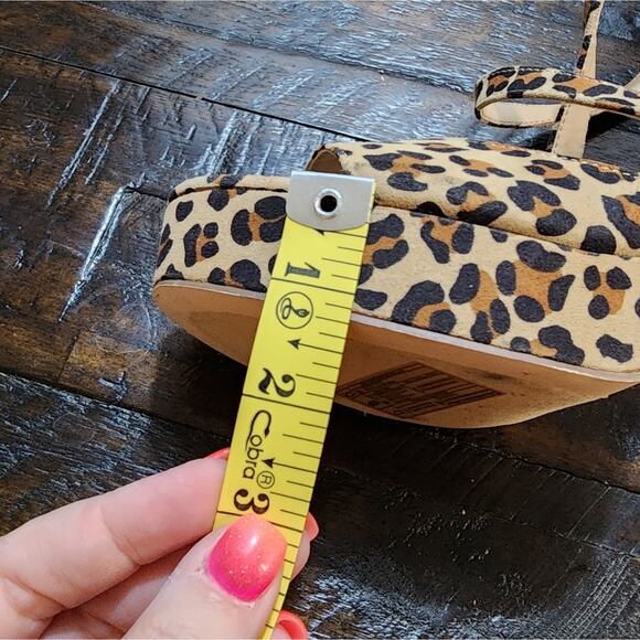 Forever 21 leopard print block‎ heel platform sandals size 9 - Picture 13 of 16